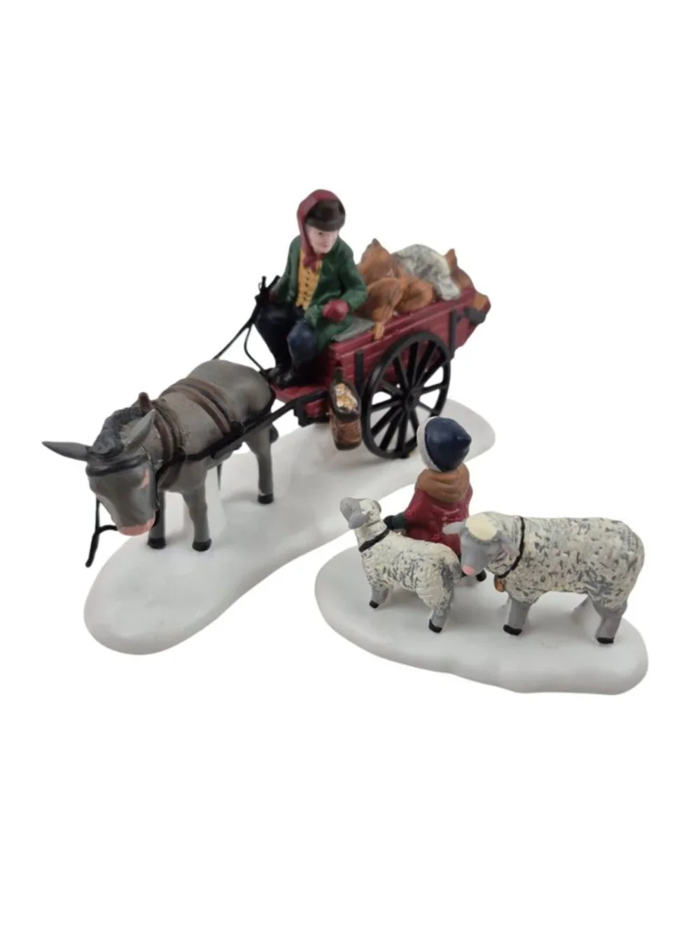 Department 56 Bringing Fleeces To The Mill 58190 Set of 2 Village Figures 1993